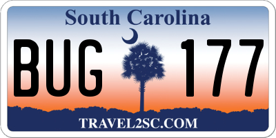SC license plate BUG177
