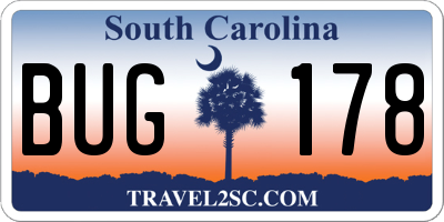 SC license plate BUG178