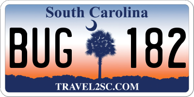 SC license plate BUG182