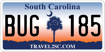 SC license plate BUG185