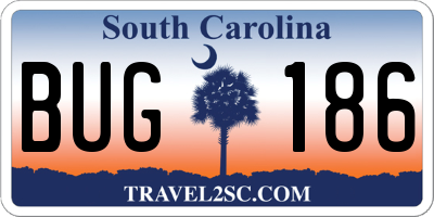 SC license plate BUG186