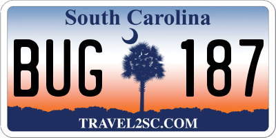 SC license plate BUG187