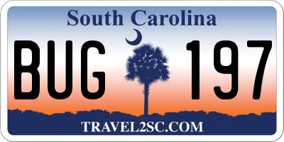 SC license plate BUG197