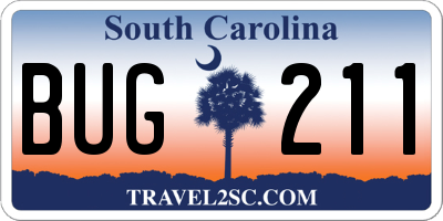 SC license plate BUG211