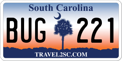 SC license plate BUG221
