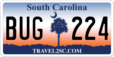 SC license plate BUG224