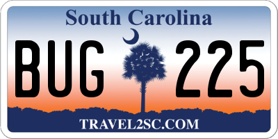 SC license plate BUG225