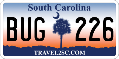 SC license plate BUG226