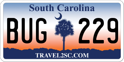 SC license plate BUG229