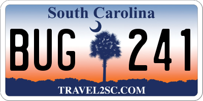 SC license plate BUG241