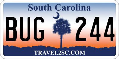 SC license plate BUG244
