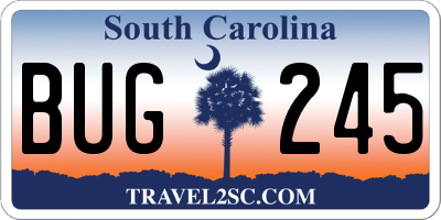 SC license plate BUG245