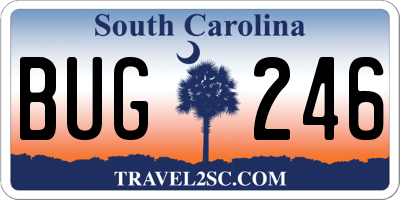 SC license plate BUG246