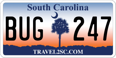SC license plate BUG247