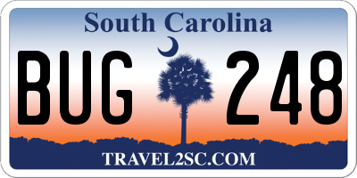 SC license plate BUG248