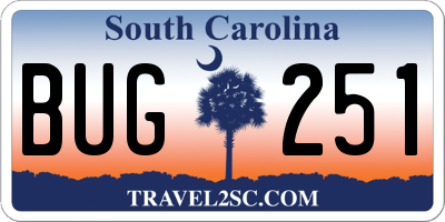 SC license plate BUG251