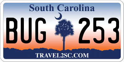 SC license plate BUG253