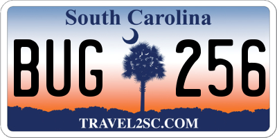SC license plate BUG256