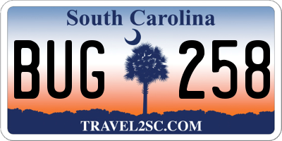 SC license plate BUG258