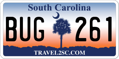 SC license plate BUG261