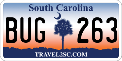 SC license plate BUG263