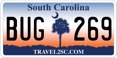 SC license plate BUG269