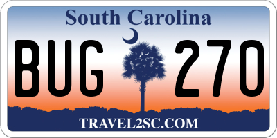 SC license plate BUG270