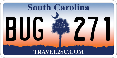 SC license plate BUG271
