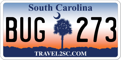 SC license plate BUG273