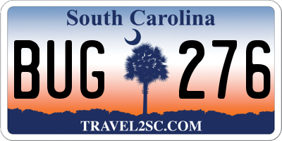 SC license plate BUG276