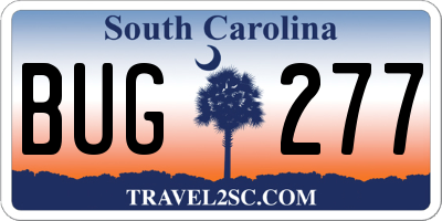 SC license plate BUG277