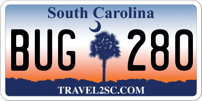 SC license plate BUG280