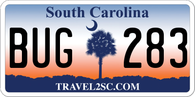SC license plate BUG283