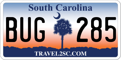 SC license plate BUG285