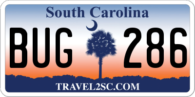 SC license plate BUG286