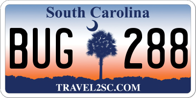 SC license plate BUG288