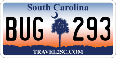 SC license plate BUG293