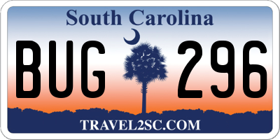 SC license plate BUG296