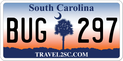 SC license plate BUG297