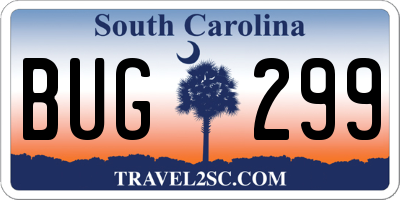 SC license plate BUG299