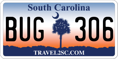 SC license plate BUG306