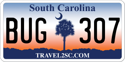 SC license plate BUG307