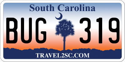 SC license plate BUG319