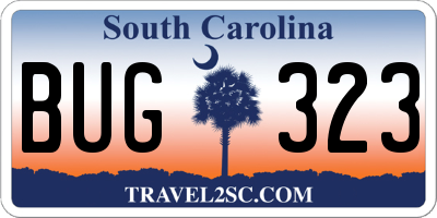 SC license plate BUG323