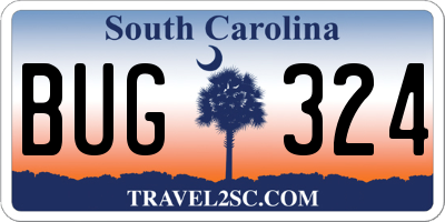 SC license plate BUG324