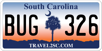 SC license plate BUG326