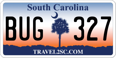 SC license plate BUG327