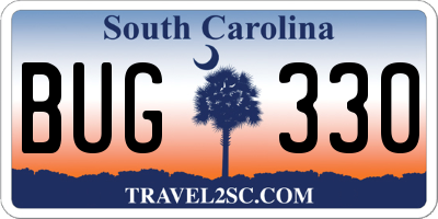 SC license plate BUG330