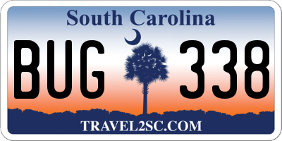 SC license plate BUG338