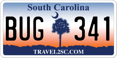 SC license plate BUG341